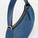 VERSACE Hand Bag Denim 2way Blue Gold Auth 118958M-6