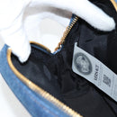 VERSACE Chain Shoulder Bag Denim Blue Gold Auth 118959M-20