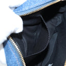 VERSACE Chain Shoulder Bag Denim Blue Gold Auth 118959M-21