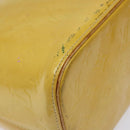 LOUIS VUITTON Monogram Vernis Houston Hand Bag Lime Yellow M91055 LV Auth 119005-14