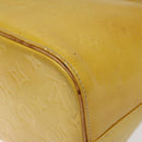 LOUIS VUITTON Monogram Vernis Houston Hand Bag Lime Yellow M91055 LV Auth 119005-15