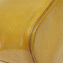 LOUIS VUITTON Monogram Vernis Houston Hand Bag Lime Yellow M91055 LV Auth 119005-16