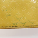 LOUIS VUITTON Monogram Vernis Houston Hand Bag Lime Yellow M91055 LV Auth 119005-10