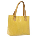 LOUIS VUITTON Monogram Vernis Houston Hand Bag Lime Yellow M91055 LV Auth 119005-1