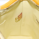 LOUIS VUITTON Monogram Vernis Houston Hand Bag Lime Yellow M91055 LV Auth 119005-21