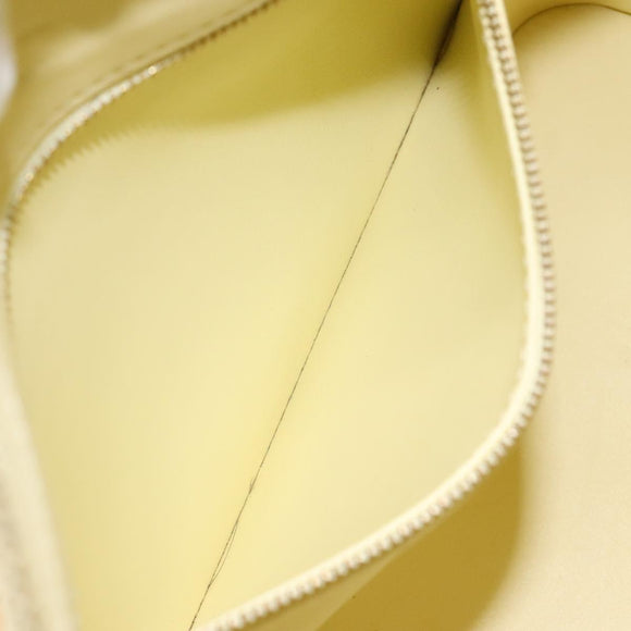 LOUIS VUITTON Monogram Vernis Houston Hand Bag Lime Yellow M91055 LV Auth 119005