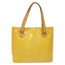 LOUIS VUITTON Monogram Vernis Houston Hand Bag Lime Yellow M91055 LV Auth 119005-2