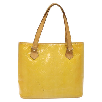 LOUIS VUITTON Monogram Vernis Houston Hand Bag Lime Yellow M91055 LV Auth 119005 - 0