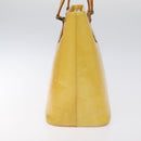 LOUIS VUITTON Monogram Vernis Houston Hand Bag Lime Yellow M91055 LV Auth 119005-3