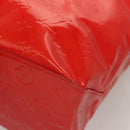 LOUIS VUITTON Monogram Vernis Reade MM Hand Bag Red Rouge M91086 LV Auth 119019-16