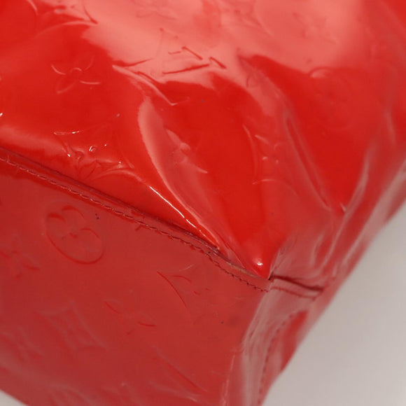 LOUIS VUITTON Monogram Vernis Reade MM Hand Bag Red Rouge M91086 LV Auth 119019