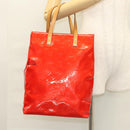LOUIS VUITTON Monogram Vernis Reade MM Hand Bag Red Rouge M91086 LV Auth 119019-21