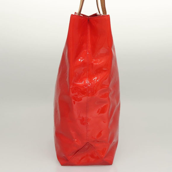LOUIS VUITTON Monogram Vernis Reade MM Hand Bag Red Rouge M91086 LV Auth 119019