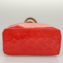 LOUIS VUITTON Monogram Vernis Reade MM Hand Bag Red Rouge M91086 LV Auth 119019-5