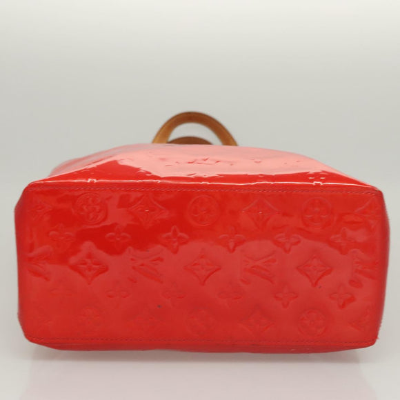 LOUIS VUITTON Monogram Vernis Reade MM Hand Bag Red Rouge M91086 LV Auth 119019