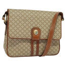 CELINE Macadam Canvas Shoulder Bag PVC Beige Gold Auth 119023-1