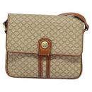 CELINE Macadam Canvas Shoulder Bag PVC Beige Gold Auth 119023-13