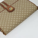 CELINE Macadam Canvas Shoulder Bag PVC Beige Gold Auth 119023-6