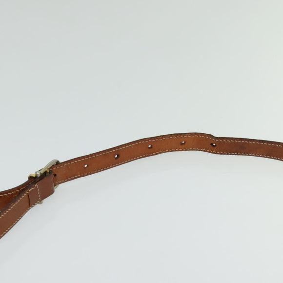 CELINE Macadam Canvas Shoulder Bag PVC Beige Gold Auth 119023