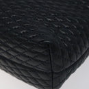 BALLY Hand Bag Leather Navy Gold Auth 119027-16