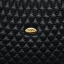 BALLY Hand Bag Leather Navy Gold Auth 119027-18