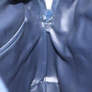 BALLY Hand Bag Leather Navy Gold Auth 119027-20