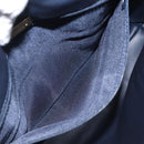 BALLY Hand Bag Leather Navy Gold Auth 119027-22