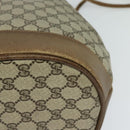 GUCCI GG Supreme Web Sherry Line Shoulder Bag PVC Beige Gold Auth 119029-11