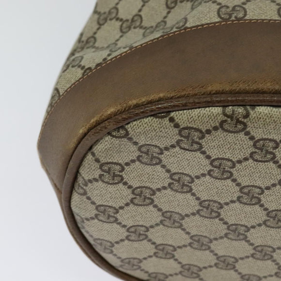 GUCCI GG Supreme Web Sherry Line Shoulder Bag PVC Beige Gold Auth 119029