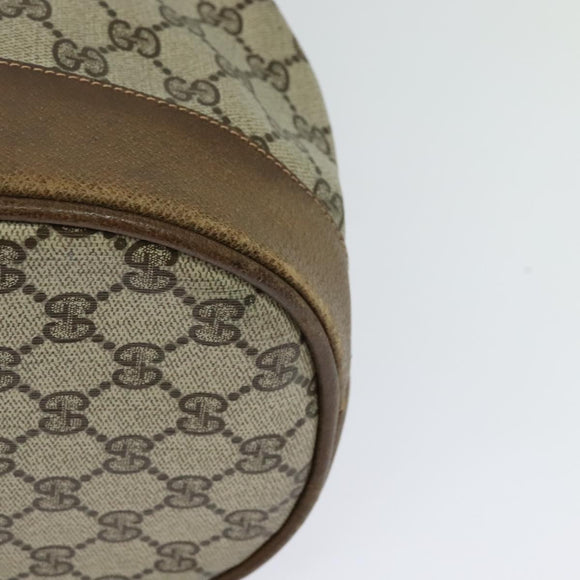 GUCCI GG Supreme Web Sherry Line Shoulder Bag PVC Beige Gold Auth 119029