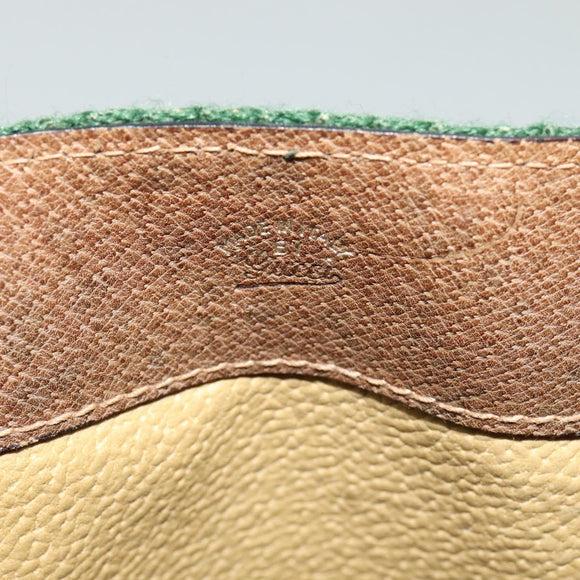GUCCI GG Supreme Web Sherry Line Shoulder Bag PVC Beige Gold Auth 119029