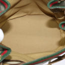 GUCCI GG Supreme Web Sherry Line Shoulder Bag PVC Beige Gold Auth 119029-15