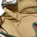 GUCCI GG Supreme Web Sherry Line Shoulder Bag PVC Beige Gold Auth 119029-17