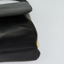 Salvatore Ferragamo Hand Bag Leather 2way Black Gold Auth 119032-15