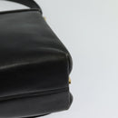 Salvatore Ferragamo Hand Bag Leather 2way Black Gold Auth 119032-9