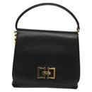 Salvatore Ferragamo Hand Bag Leather 2way Black Gold Auth 119032-13
