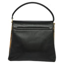 Salvatore Ferragamo Hand Bag Leather 2way Black Gold Auth 119032-2