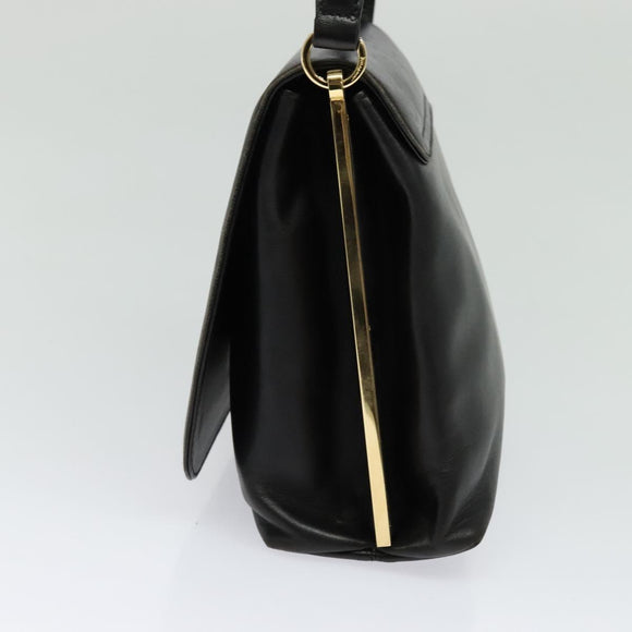 Salvatore Ferragamo Hand Bag Leather 2way Black Gold Auth 119032