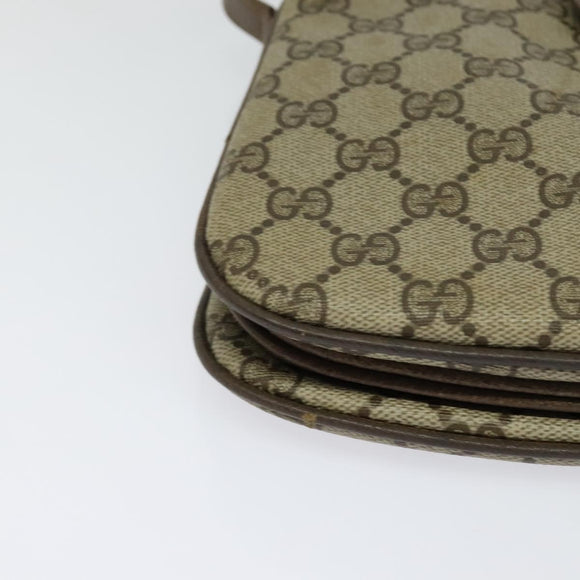 GUCCI GG Supreme Web Sherry Line Bag PVC Beige Gold 10 02 037 Auth 119034