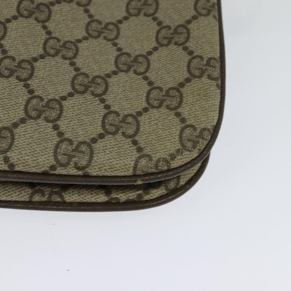 GUCCI GG Supreme Web Sherry Line Bag PVC Beige Gold 10 02 037 Auth 119034