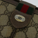 GUCCI GG Supreme Web Sherry Line Bag PVC Beige Gold 10 02 037 Auth 119034-17