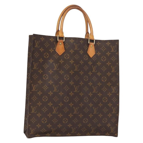 LOUIS VUITTON Monogram Sac Plat Hand Bag M51140 LV Auth 119041
