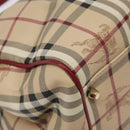 BURBERRY Nova Check Shoulder Bag PVC Beige Gold Auth 119050-15