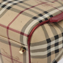 BURBERRY Nova Check Shoulder Bag PVC Beige Gold Auth 119050-9