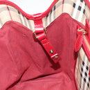 BURBERRY Nova Check Shoulder Bag PVC Beige Gold Auth 119050-18