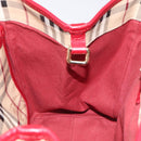 BURBERRY Nova Check Shoulder Bag PVC Beige Gold Auth 119050-19