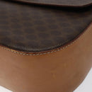 CELINE Macadam Canvas Shoulder Bag PVC Brown Gold Auth 119057-14