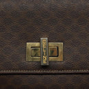 CELINE Macadam Canvas Shoulder Bag PVC Brown Gold Auth 119057-17