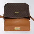 CELINE Macadam Canvas Shoulder Bag PVC Brown Gold Auth 119057-18