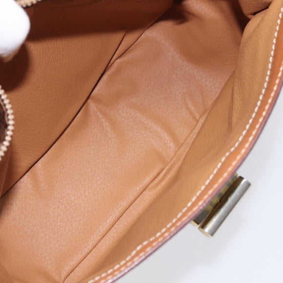 CELINE Macadam Canvas Shoulder Bag PVC Brown Gold Auth 119057
